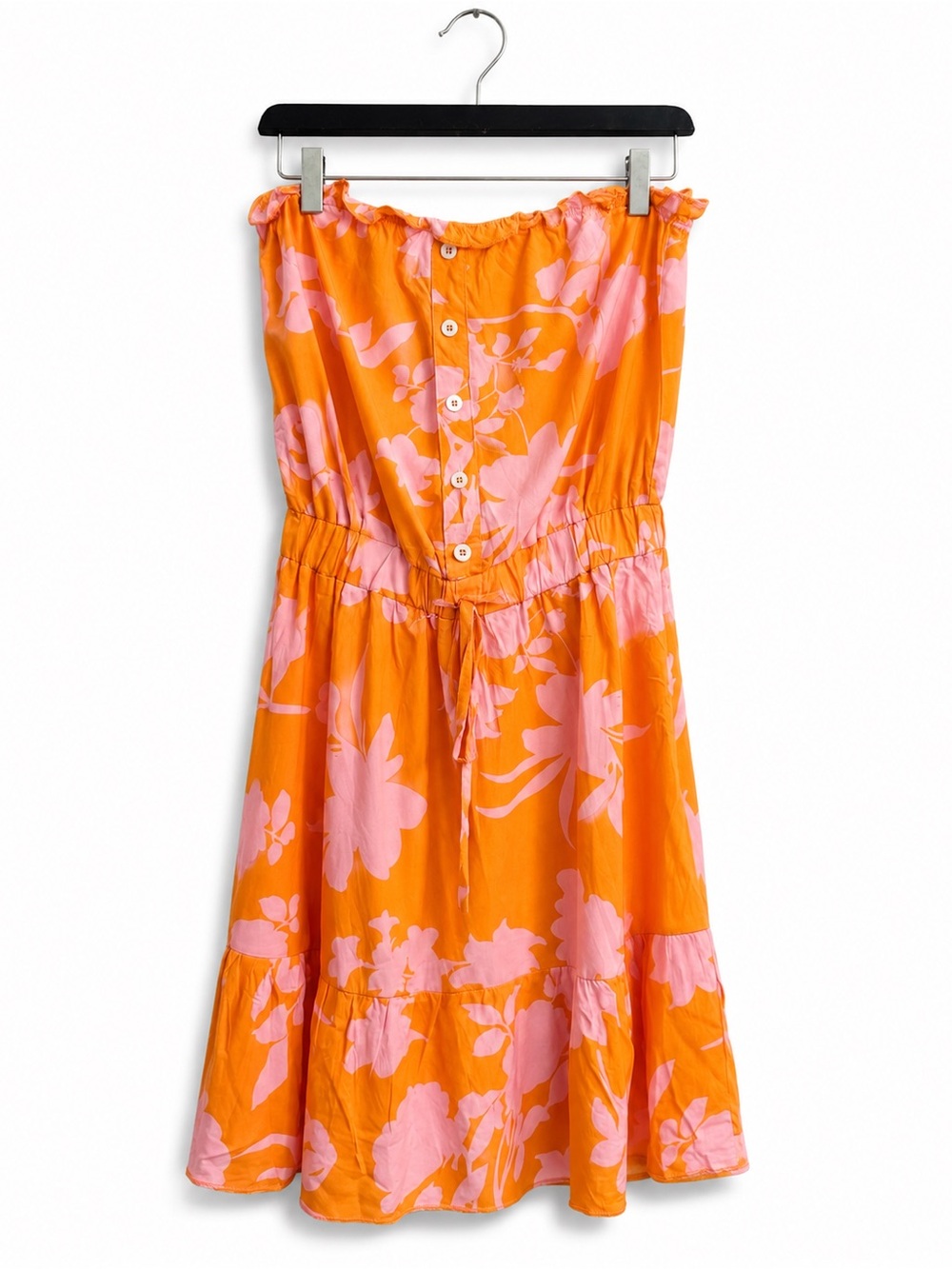 Anna-Kaci Orange & Pink Floral Women's Dress